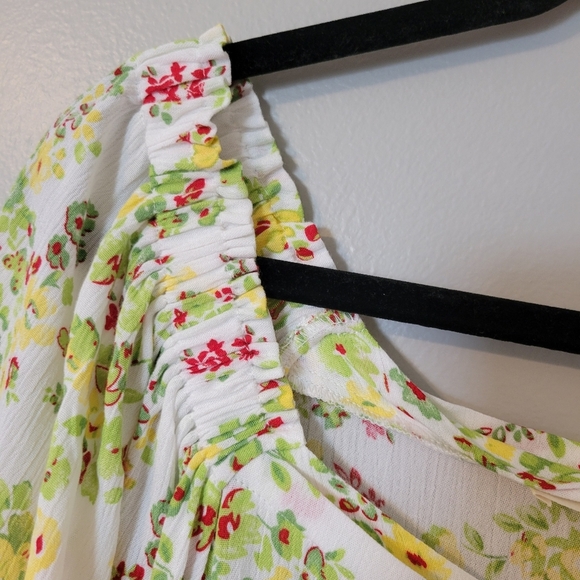 Cactus + Pearl Women's Bohemian Off The Shoulder Floral Tunic Shirt. Size L - Picture 4 of 8